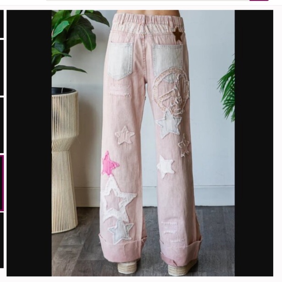 OLI AND HALI “ Sorento 2” Oli & Hali Wide Leg Star Patch Jeans BR63 - Picture 5 of 5